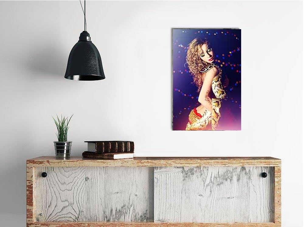 beautiful exotic woman with python poster