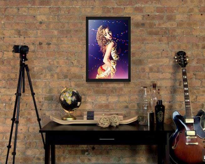 beautiful exotic woman with python poster
